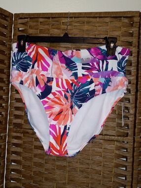 Leilani High Waisted Tahiti Tropical Swim Bottoms Swimwear Resortwear